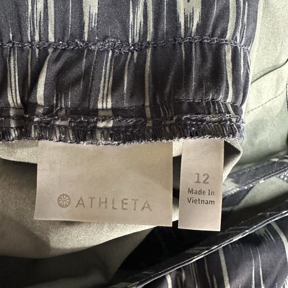 Athleta Ikat Sleeveless Jumpsuit Athletic Athleisure Jogger Navy Print Sz 12 - Picture 7 of 12
